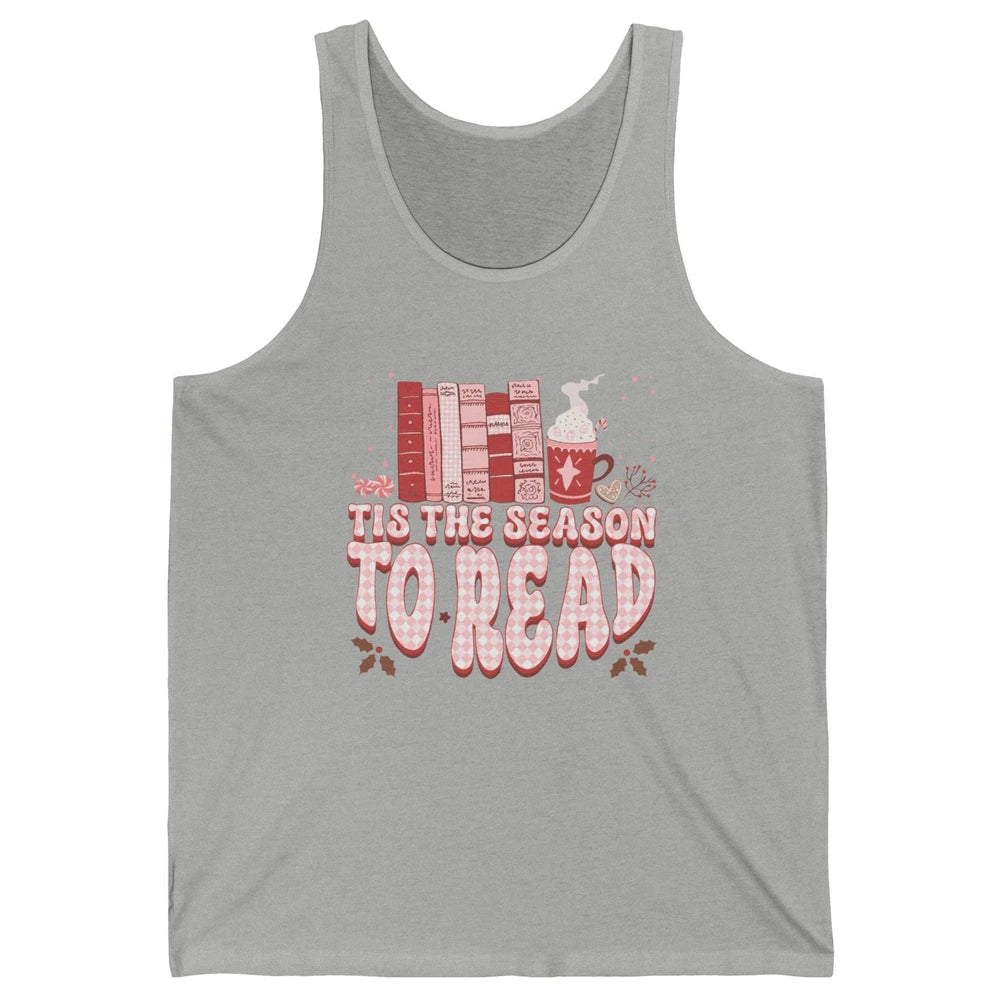 Tis The Season To Read Retro Christmas Book Reader Book Nerd Unisex Jersey Tank