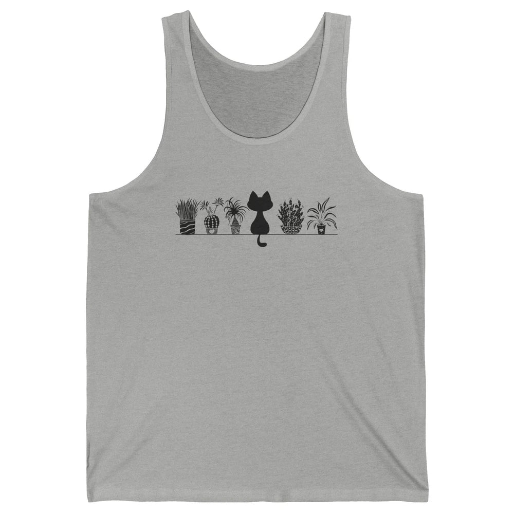 Black Cat Succulent Plant Cactus Cat Lady Gardening Planting Unisex Jersey Tank