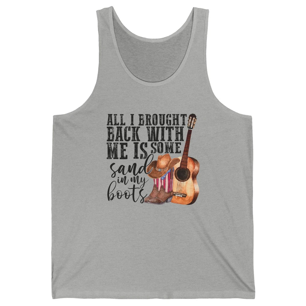 Retro Sand In My Boots Western Cowgirl Cowboy Boots Guitar Unisex Jersey Tank