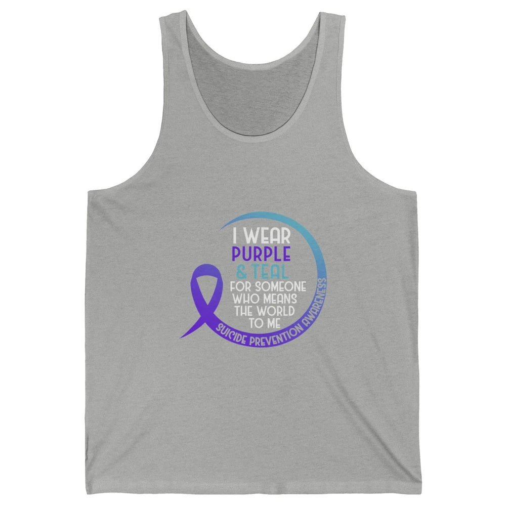 Wear Purple And Teal Ribbon Warrior Suicide Prevention Month Unisex Jersey Tank