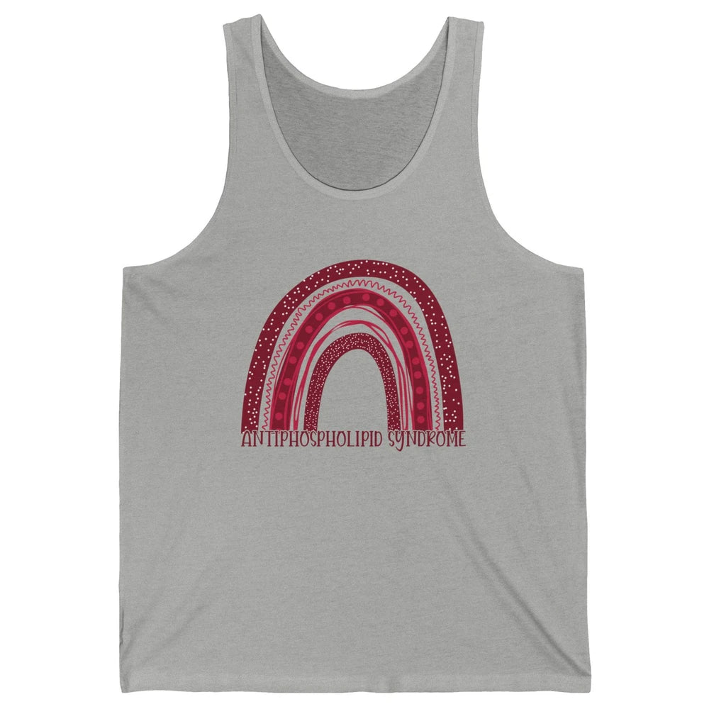 Antiphospholipid Syndrome Awareness APS Burgundy Rainbow Unisex Jersey Tank