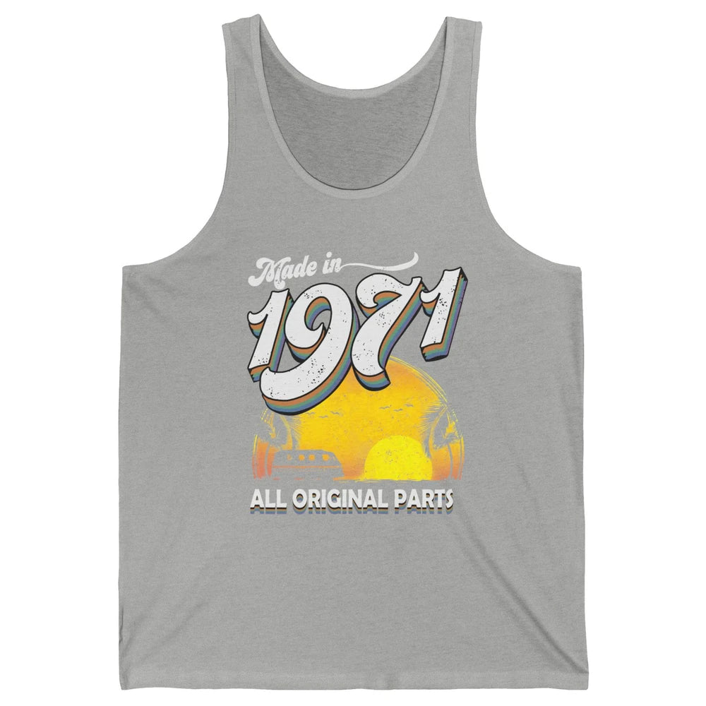 Vintage Born in 1971 All Original Parts 50th Birthday Gift Unisex Jersey Tank