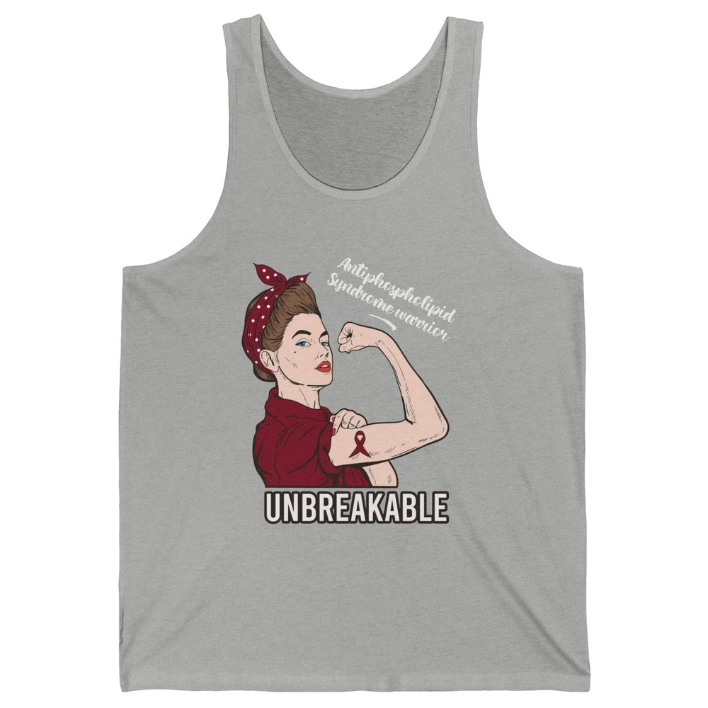 Antiphospholipid Syndrome Ribbon Strong Woman Unbreakable Unisex Jersey Tank