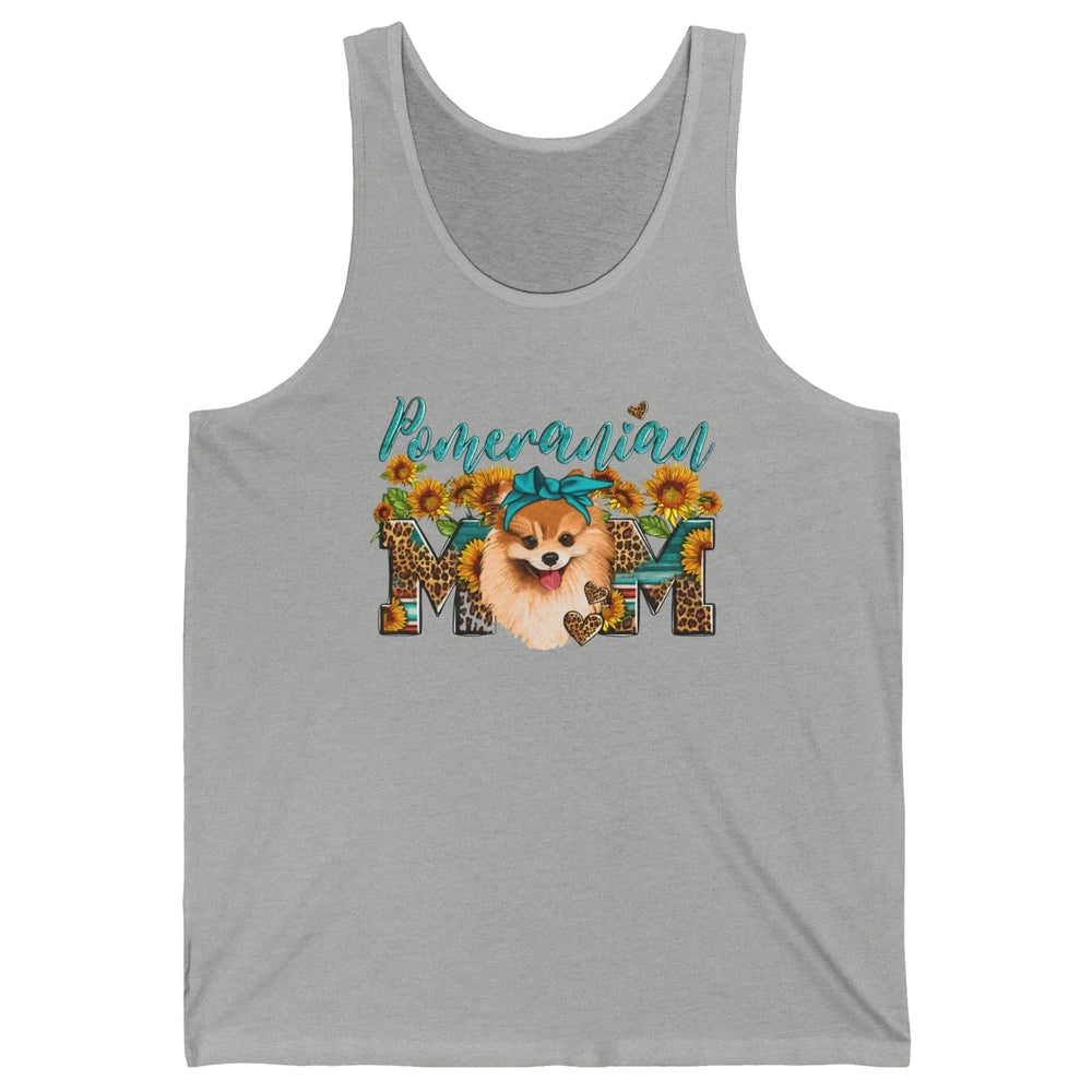 Sunflower Leopard Pomeranian Mom Western Pomeranian Dog Lady Unisex Jersey Tank