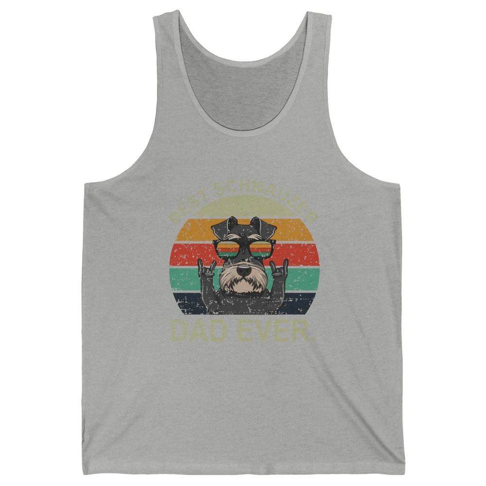 Vintage Sunset Best Schnauzer Dad Ever Father's Day Unisex Jersey Tank