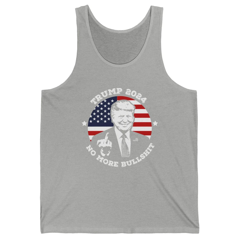 Retro US Flag Trump 2024 No More President Trump Return 2024 Unisex Jersey Tank