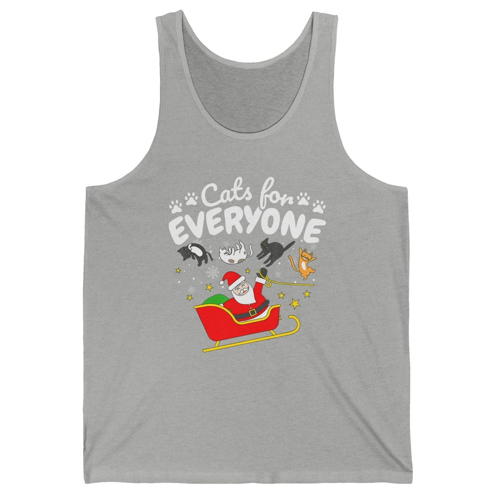 Merry Christmas Funny Cat For Everyone Santa Claus Reindeer Unisex Jersey Tank