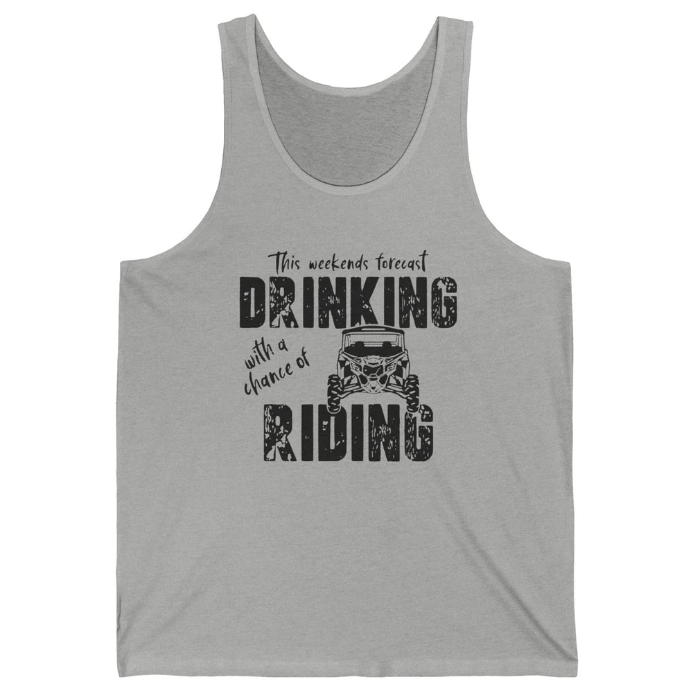 Vintage UTV Weekend Forecast Drinking Mud Riding SXS Life Unisex Jersey Tank