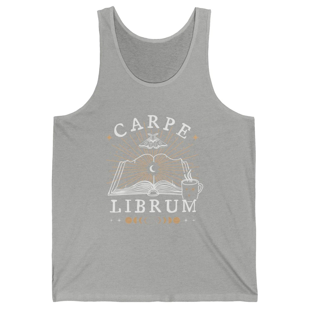 Carpe Librum Dark Academia Aesthetic Moth Book Witchy Gothic Unisex Jersey Tank