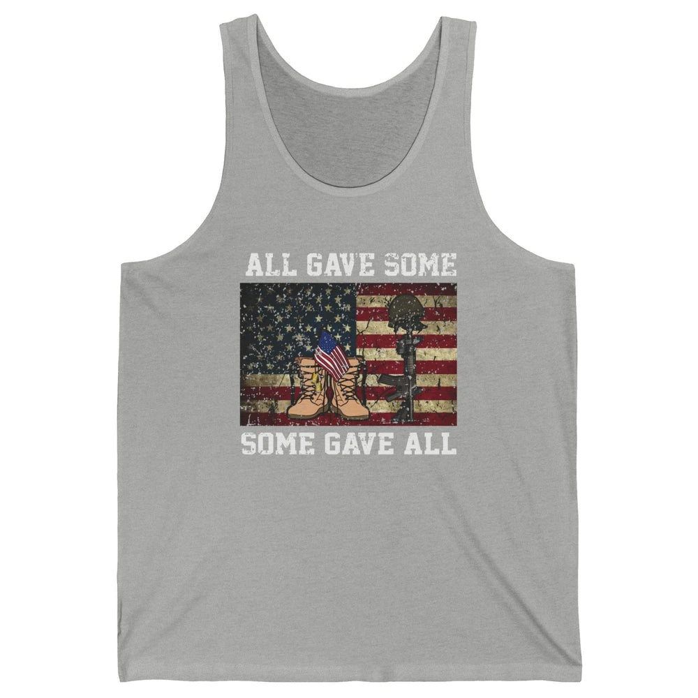 Retro US Veteran All Gave Some Some Gave All Memorial Day Unisex Jersey Tank