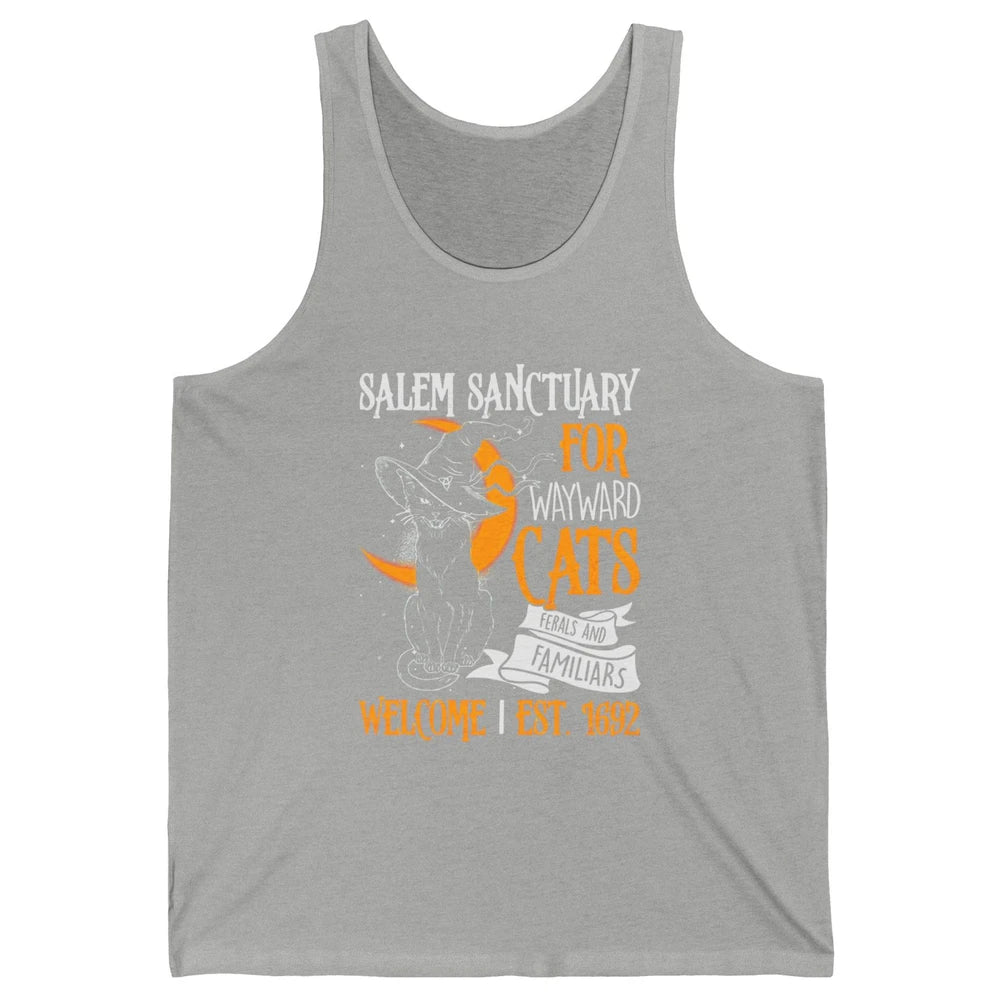 Witch Cat Salem Sanctuary Witch City Halloween Gothic Cat Unisex Jersey Tank