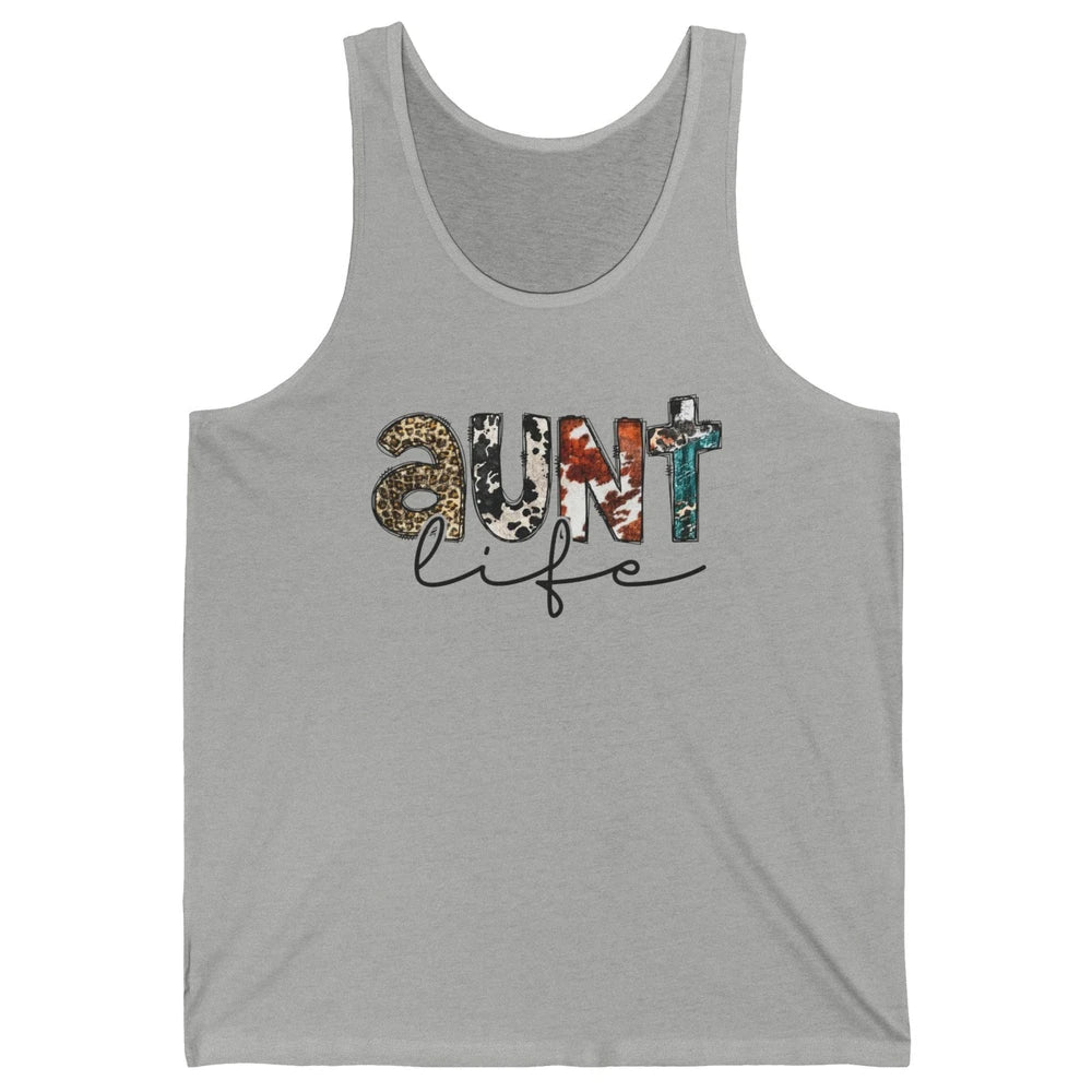 Aunt Life Western Country Leopard Southern Auntie Gift Unisex Jersey Tank