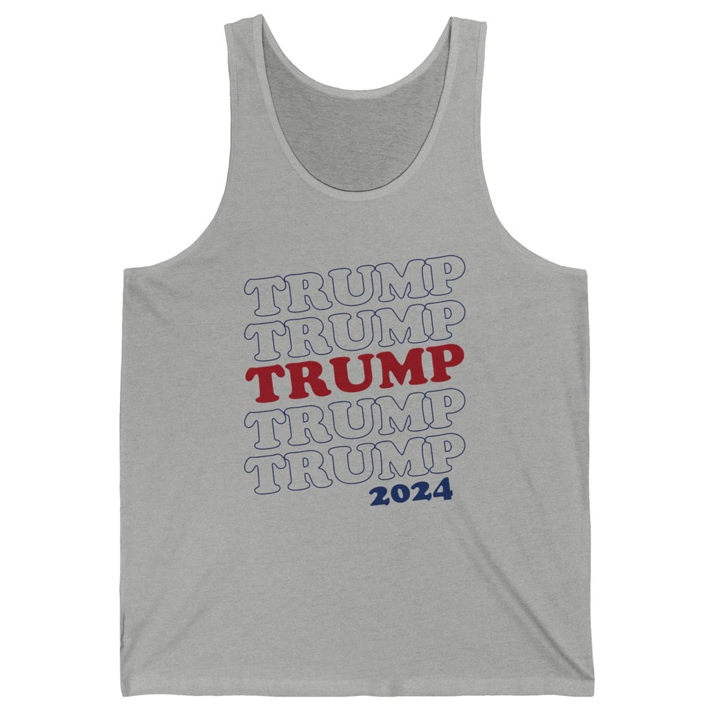 Trump 2024 Election MAGA I'll Be Back US Flag Trump Support Unisex Jersey Tank