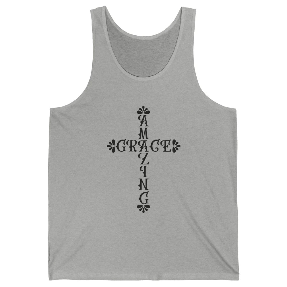 Amazing Grace Jesus Cross God Lovers Christian Religious Unisex Jersey Tank