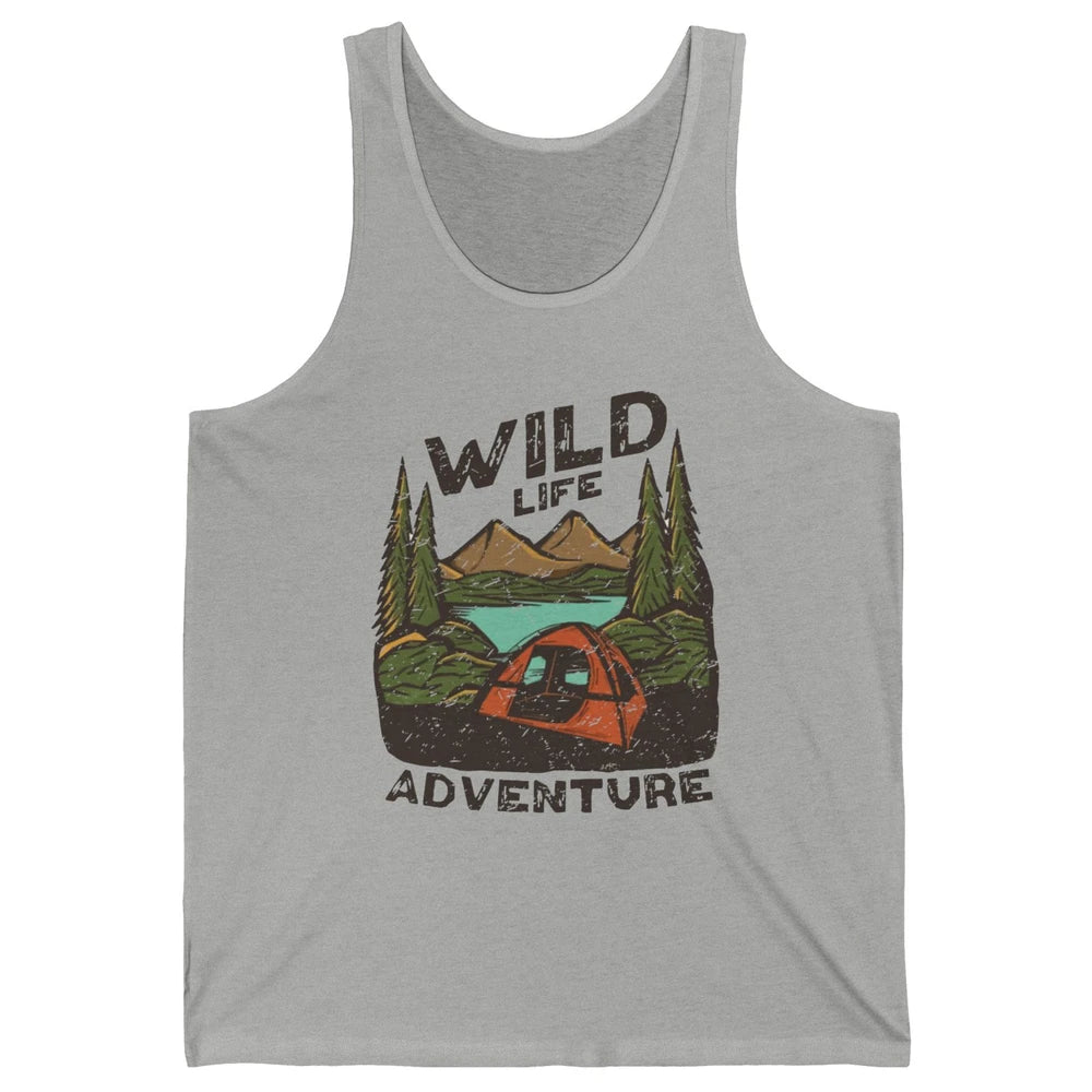 Wild Life Adventure Camping Mountain Wilderness Campfire Unisex Jersey Tank