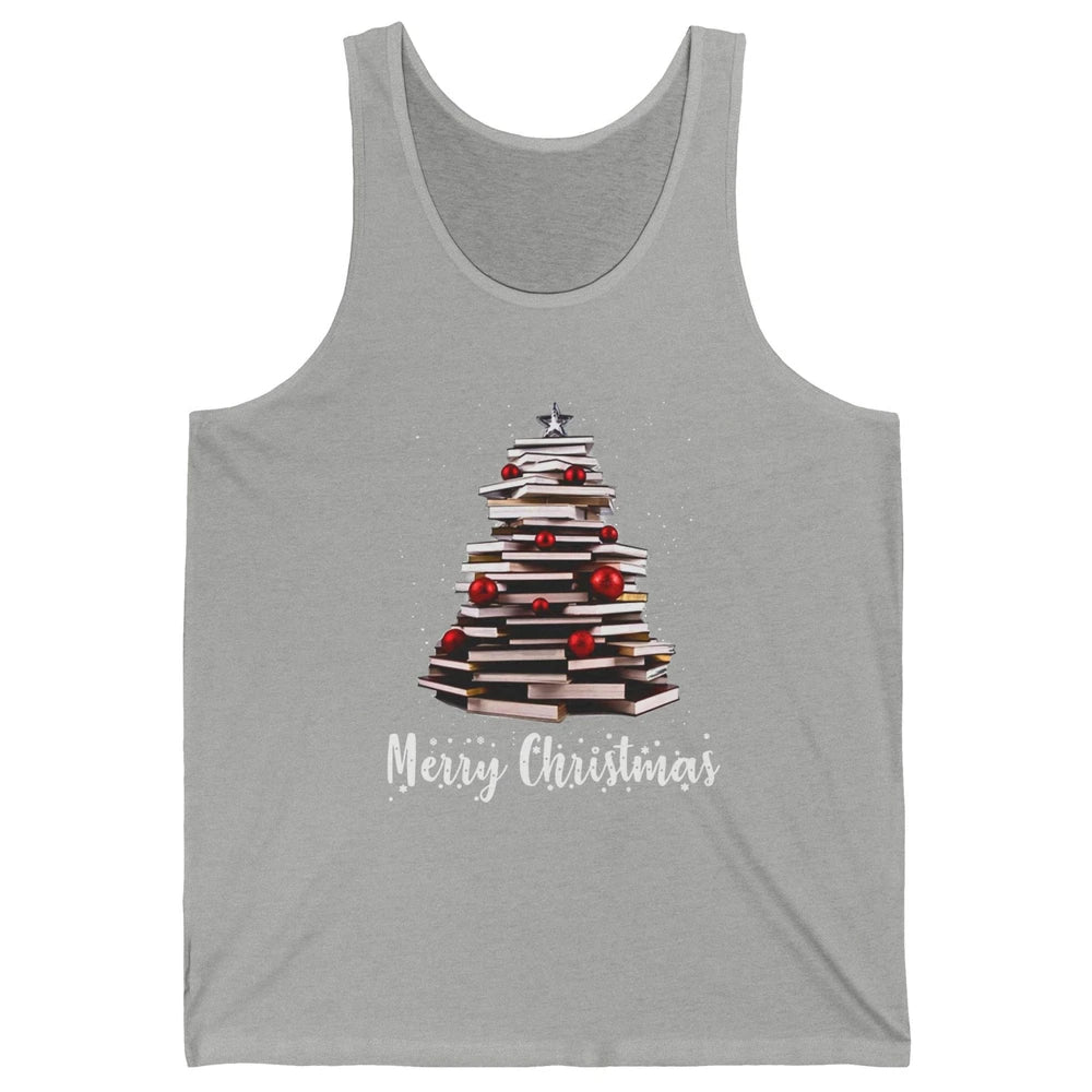 Funny Book Christmas Tree Book Reading Lovers Chritmas Gift Unisex Jersey Tank