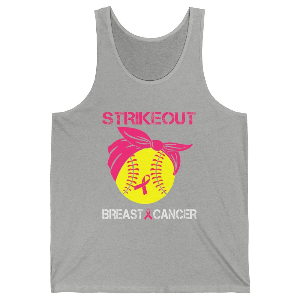 Softball Breast Cancer Awareness Strike Out Pink Ribbon Gift Unisex Jersey Tank