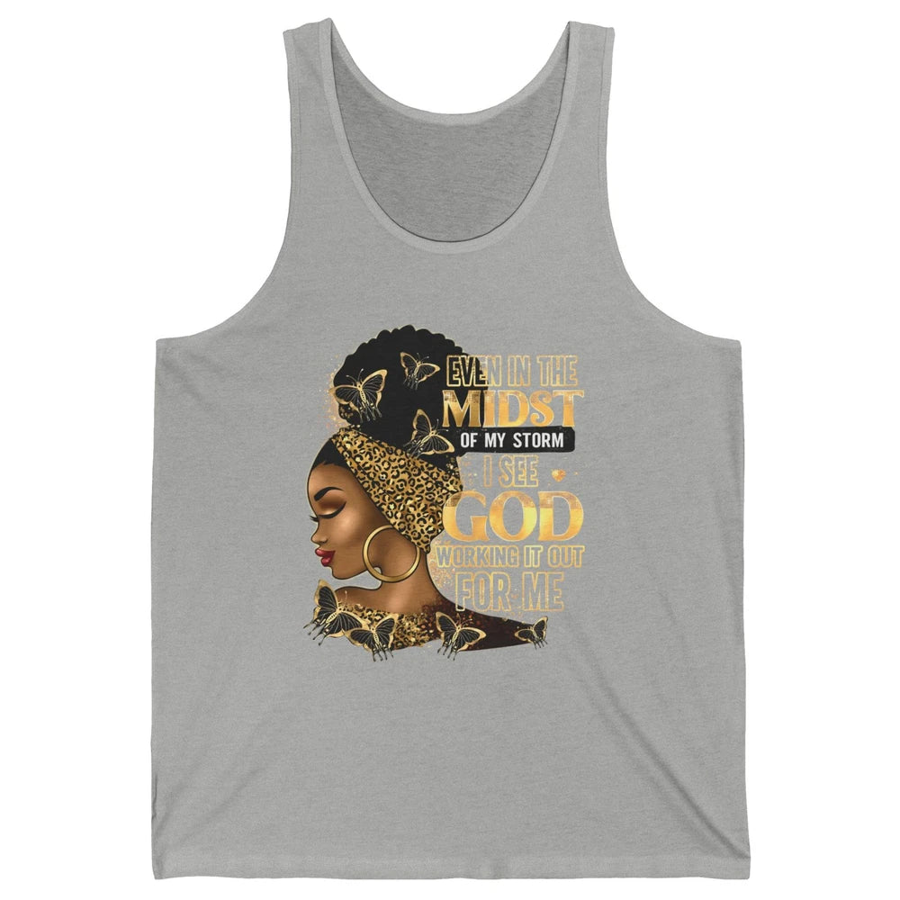 Black Girl Even In The Midst Of Storm I See God Religious Unisex Jersey Tank