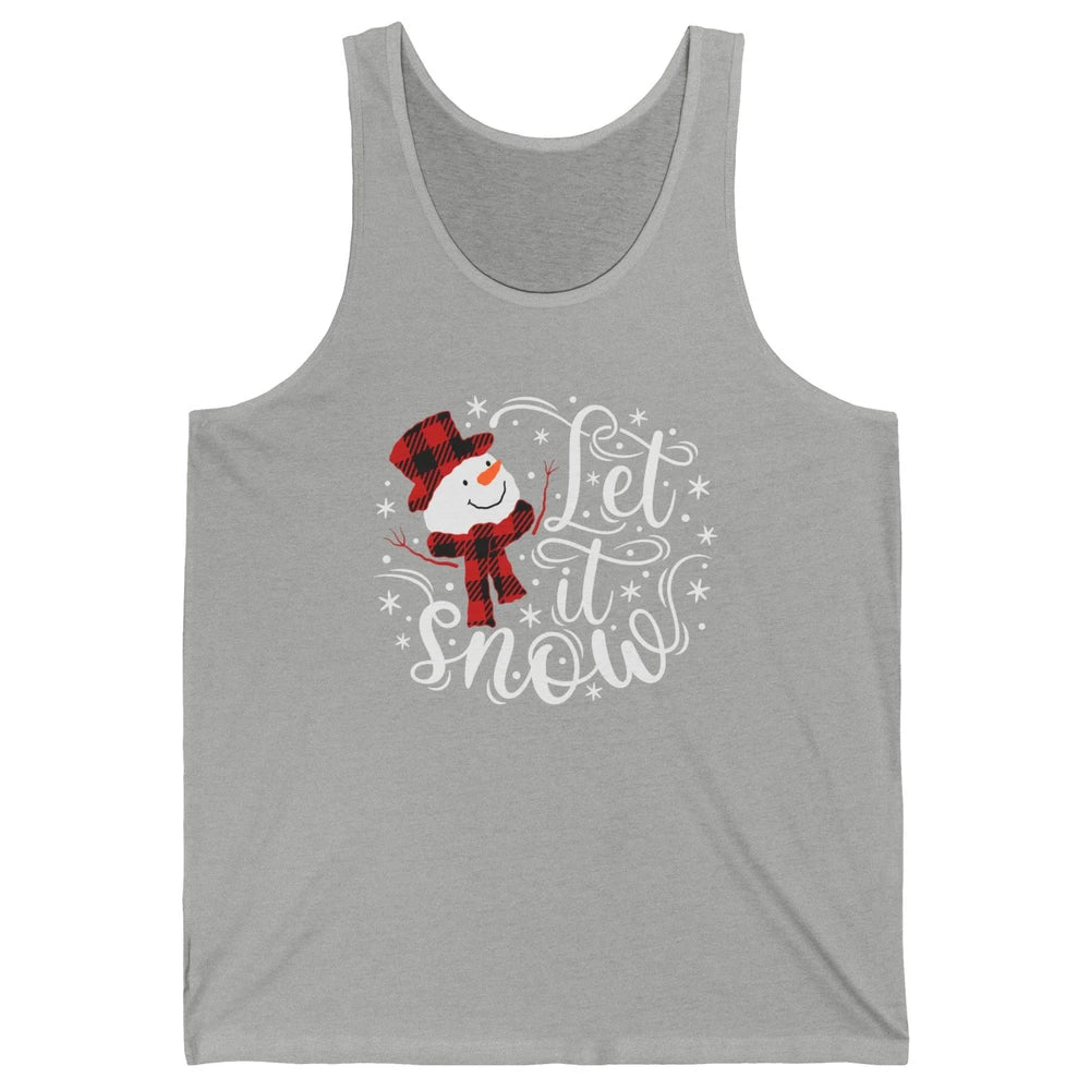 Funny Snowman Let It Snow Snowflakes Holiday Merry Christmas Unisex Jersey Tank