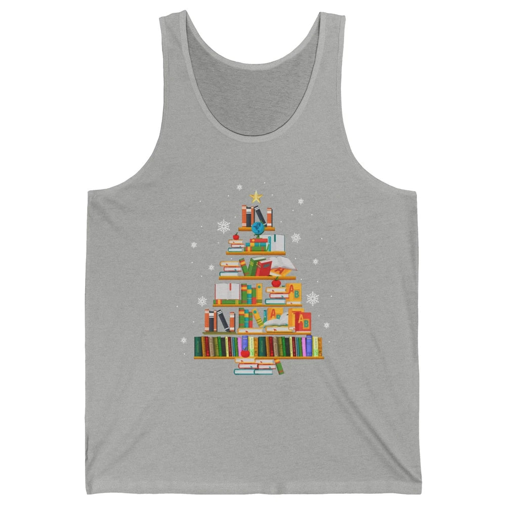 Funny Book Christmas Tree Book Reading Lovers Chritmas Gift Unisex Jersey Tank