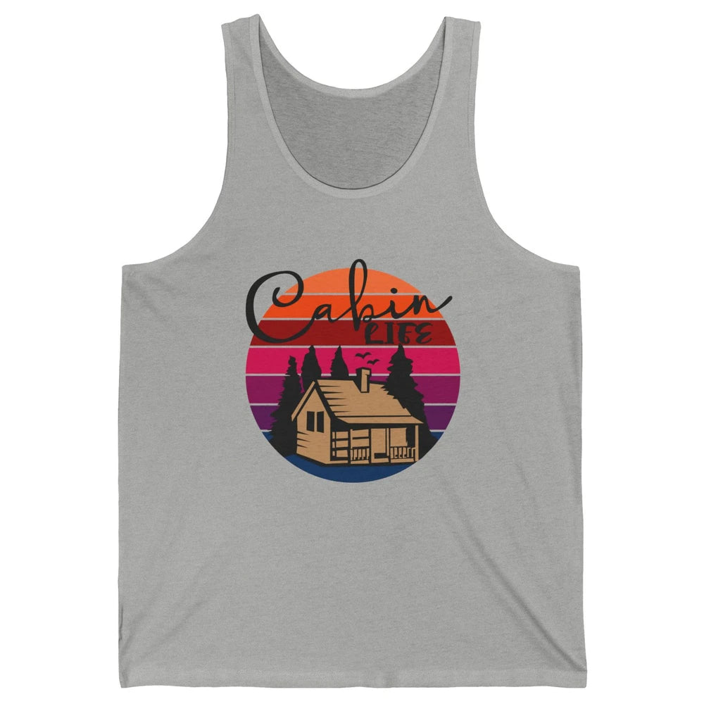 Cabin Life Vintage Cabin Camping Northern Lakes Outdoor Life Unisex Jersey Tank