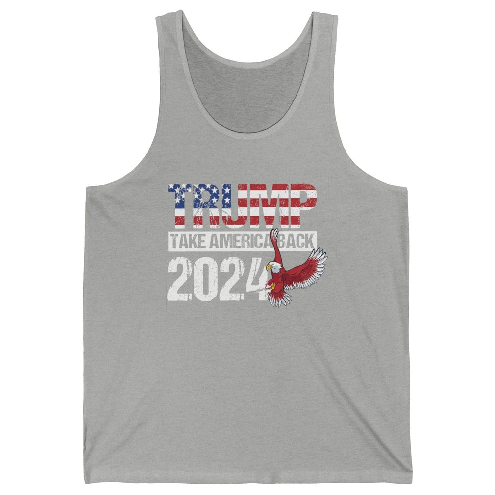 Trump 2024 Take America Back Eagle American Flag Election Unisex Jersey Tank