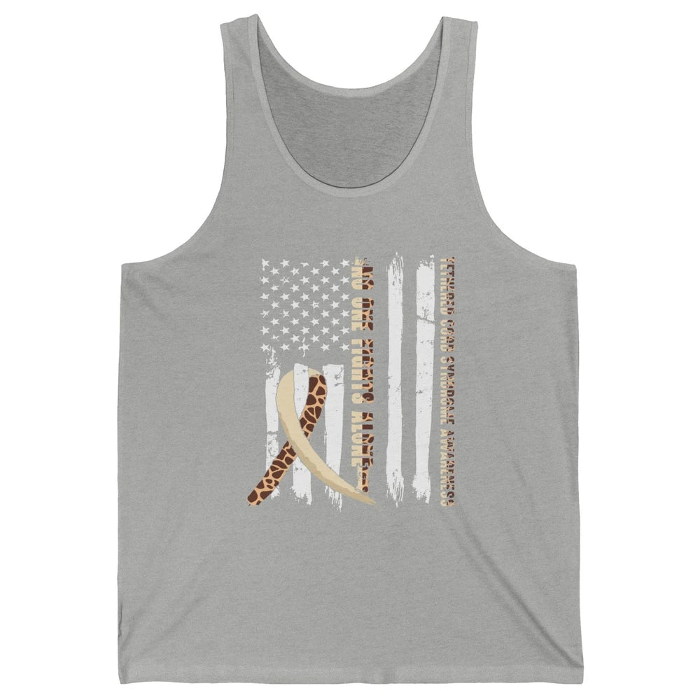 Tethered Cord Syndrome TCS Ribbon No One Fight Alone US Flag Unisex Jersey Tank