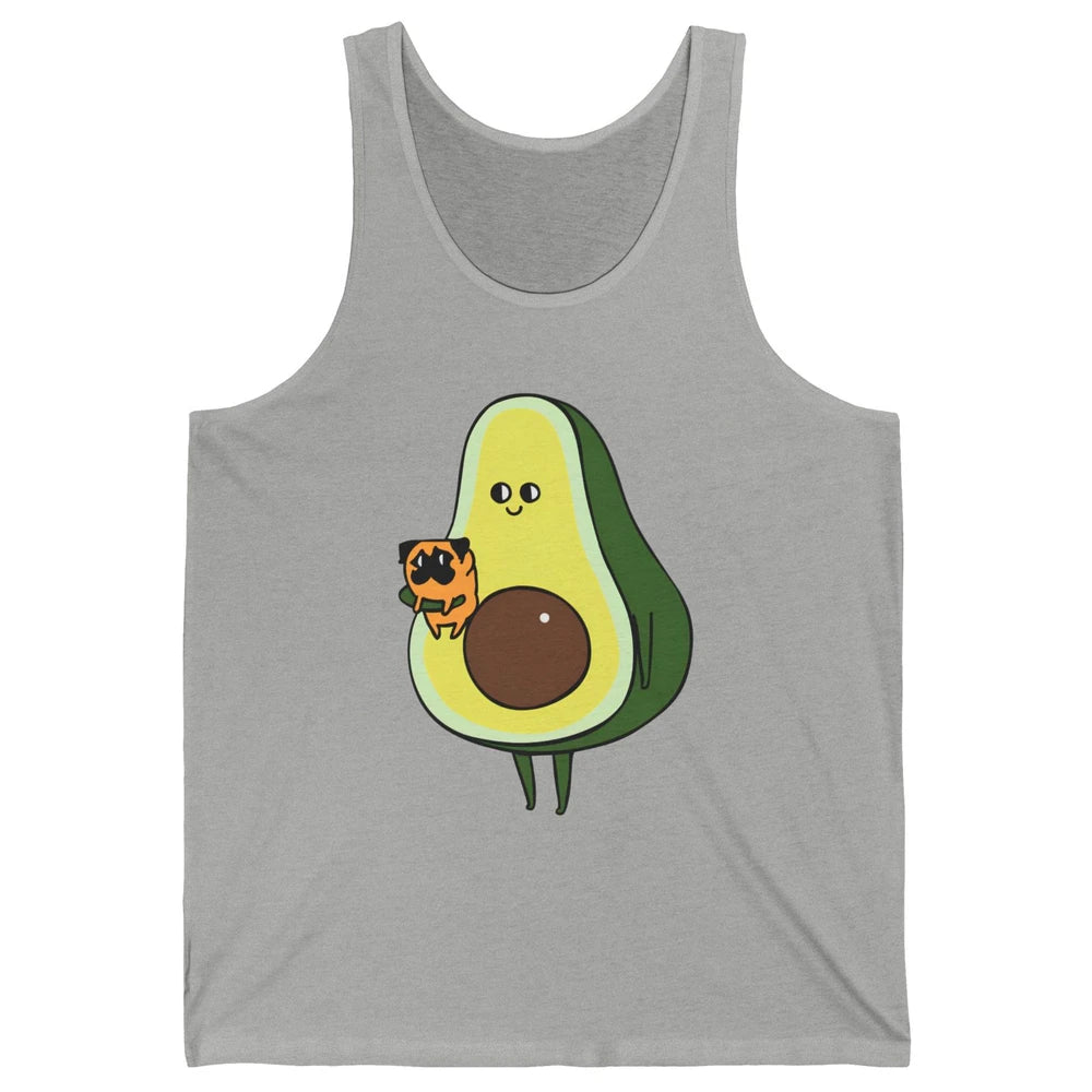 Avocado With Pug Funny Avocado Vegan Pug Lovers Gift Unisex Jersey Tank