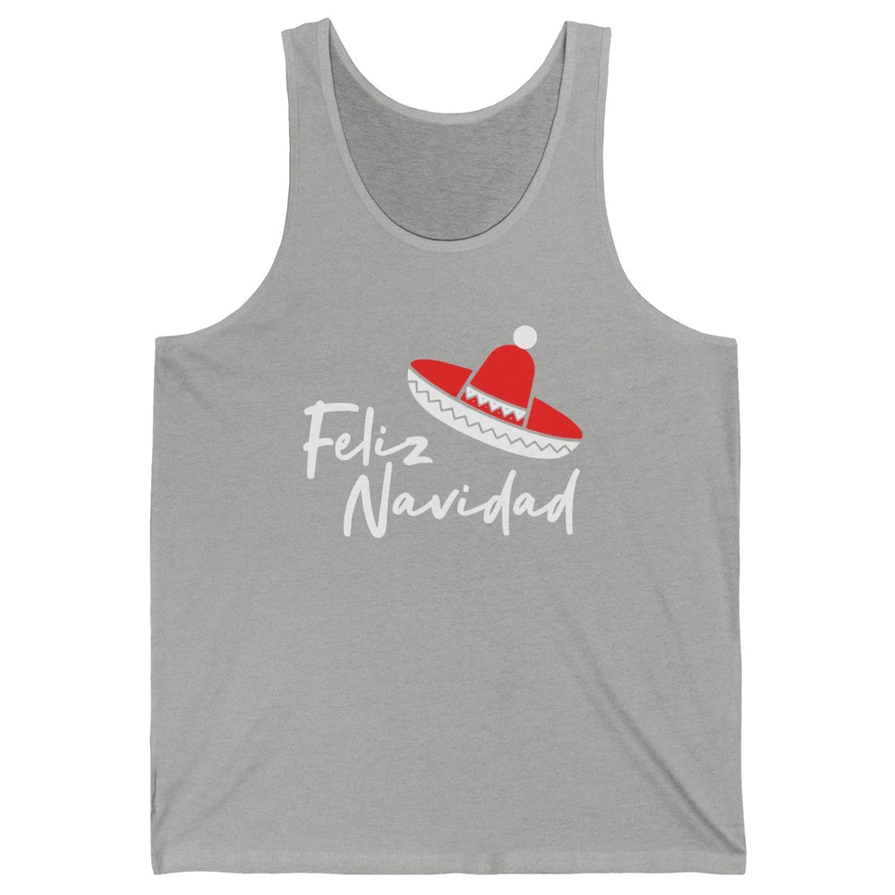 Funny Feliz Navidad Spanish Christmas Mexican Sombrero Gift Unisex Jersey Tank