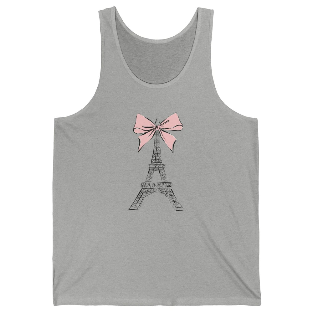 Voyager Floral Eiffel Tower Minimal Paris France Travel Girl Unisex Jersey Tank