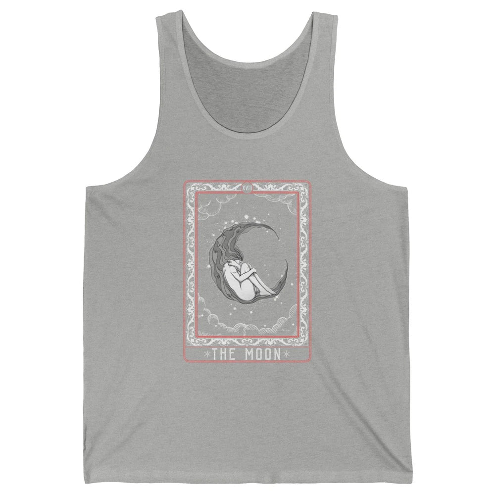 The Moon Tarot Card Fortune Teller Card Reader Goth Mystical Crescent Unisex Jersey Tank