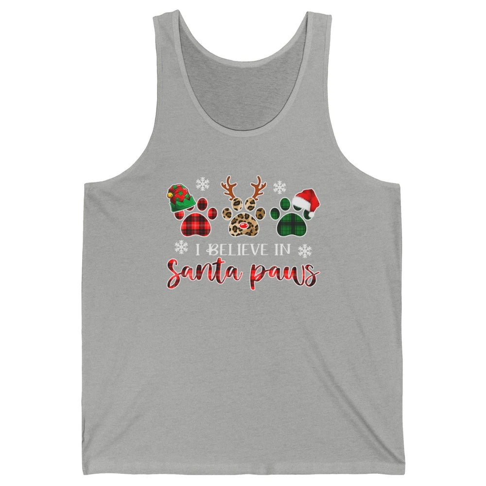 Merry Christmas Dog Paw Leopard Buffalo Plaid Xmas Santa Hat Unisex Jersey Tank