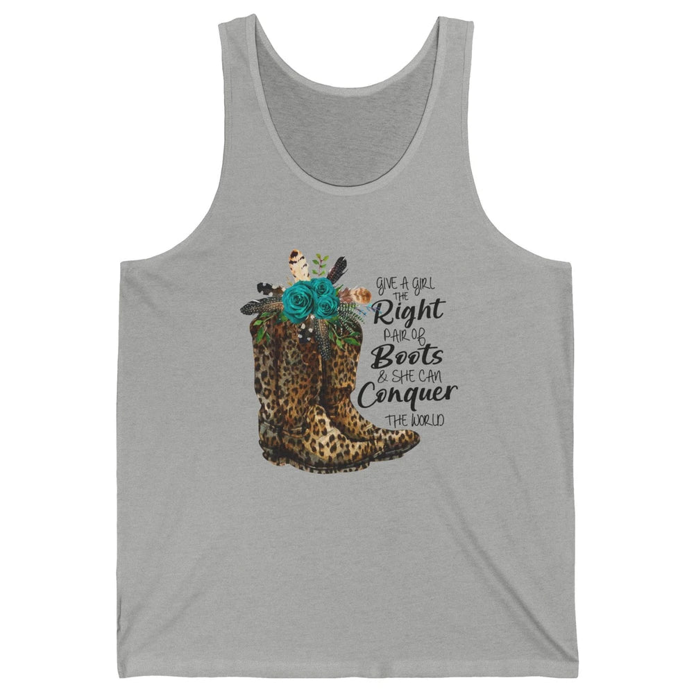 Western Cowgirl Give A Girl Right Pair Of Boots Cowboy Boots Unisex Jersey Tank