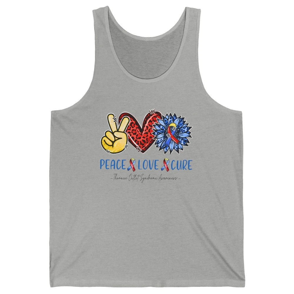 Thoracic Outlet Syndrome Awareness Peace Love Cure Sunflower Unisex Jersey Tank