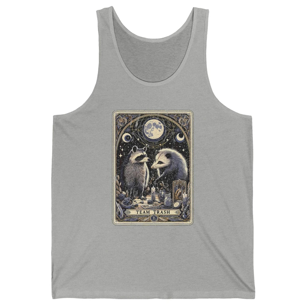 Team Trash Tarot Card Opossum Witchcraft Goth Possum Vintage Panda Raccoon Sarcastic Unisex Jersey Tank