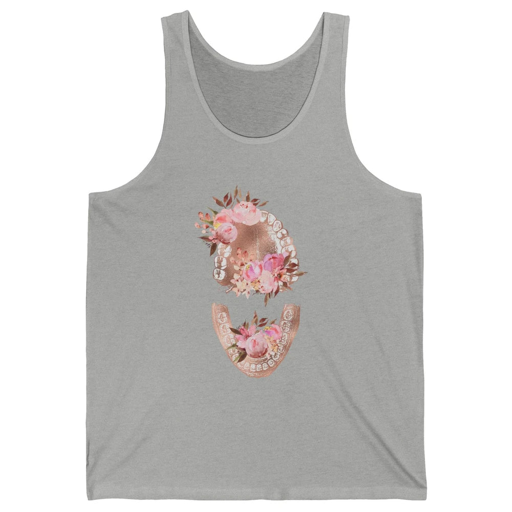 Vintage Floral Tooth Dental Hygienist Dentist Life Unisex Jersey Tank