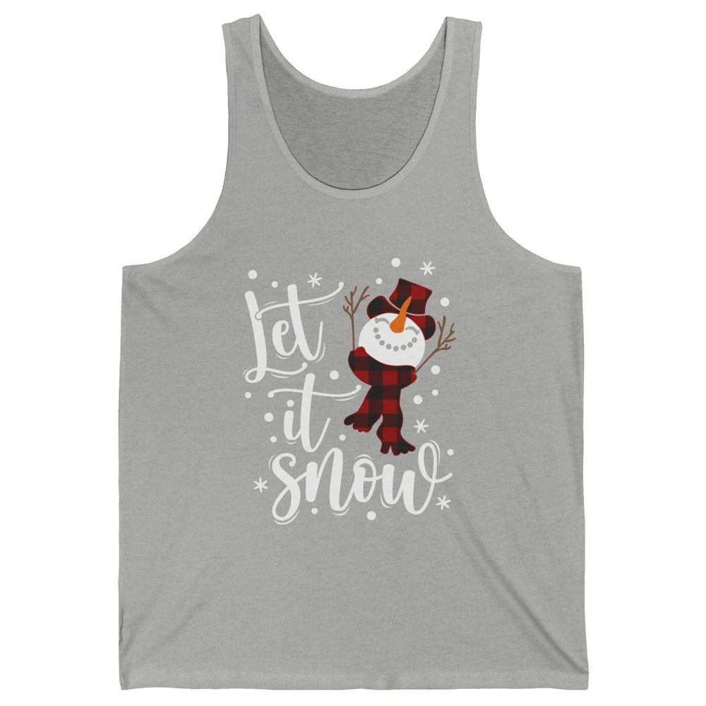 Funny Snowman Let It Snow Snowflakes Merry Christmas Unisex Jersey Tank