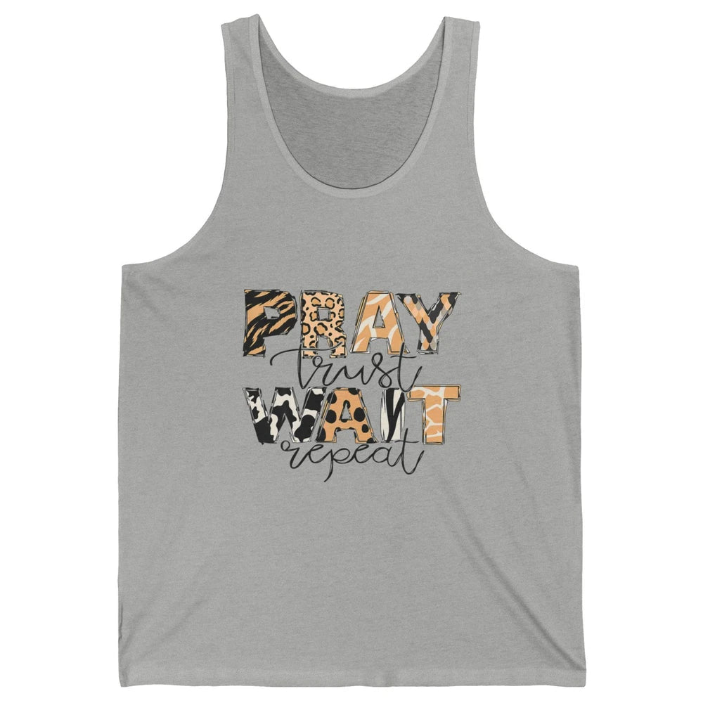 Bible Pray Trust Wait Repeat Jesus Christian Religious God Unisex Jersey Tank