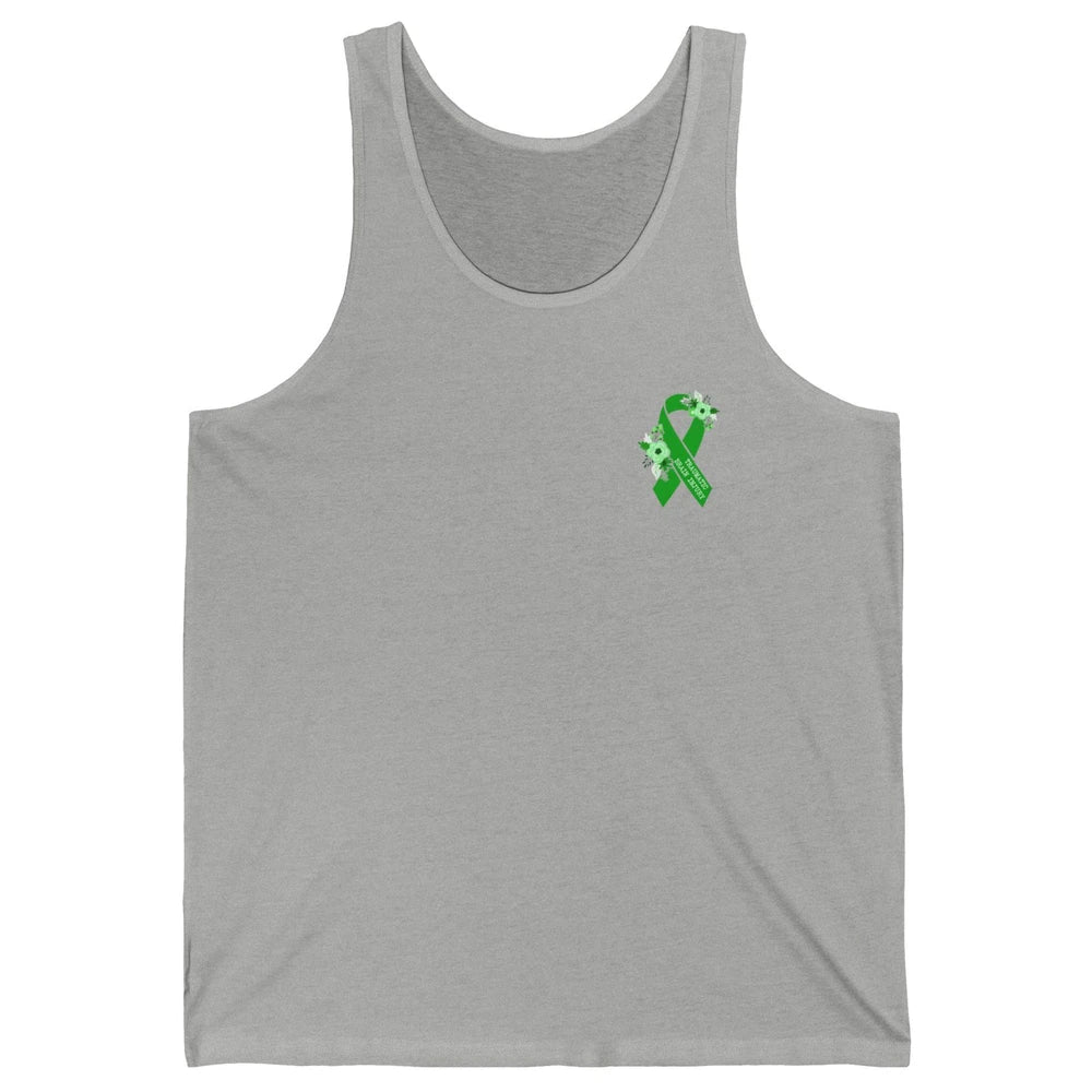 Traumatic Brain Injury Awareness Floral Green Ribbon TBI Unisex Jersey Tank