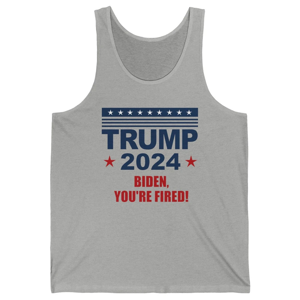 Retro US Flag Trump 2024 Return Biden You're Fired Patriot Unisex Jersey Tank