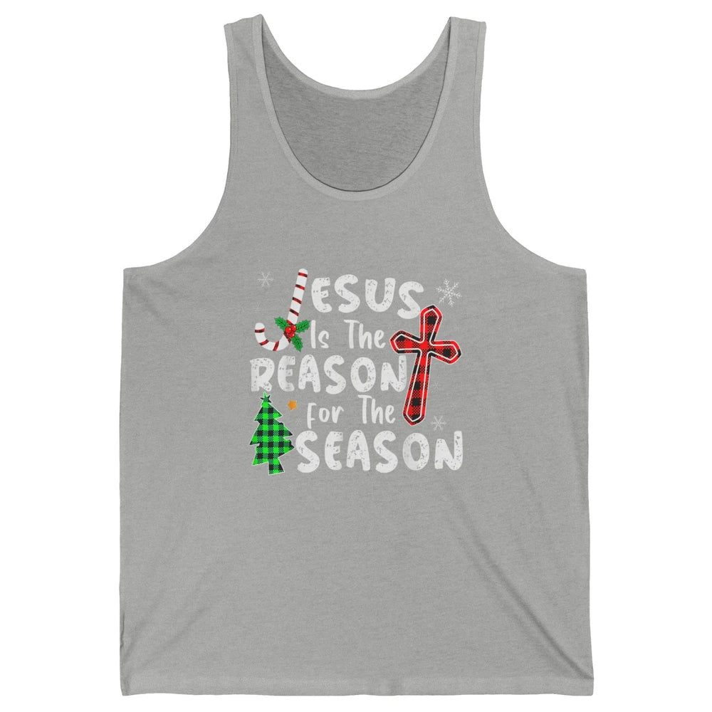 Merry Christmas Jesus The Reason For Season Xmas Cross Candy Unisex Jersey Tank