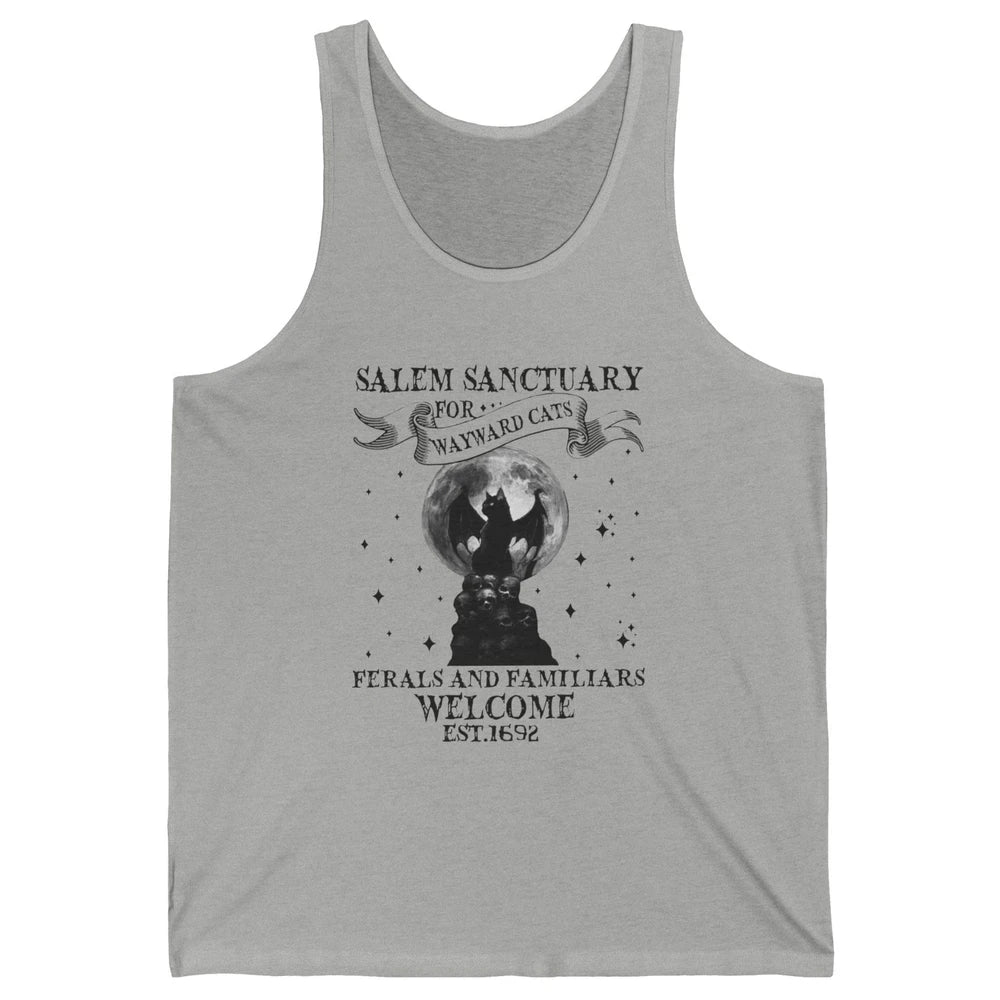 Witch Cat Salem Sanctuary Witch City Halloween Gothic Cat Unisex Jersey Tank