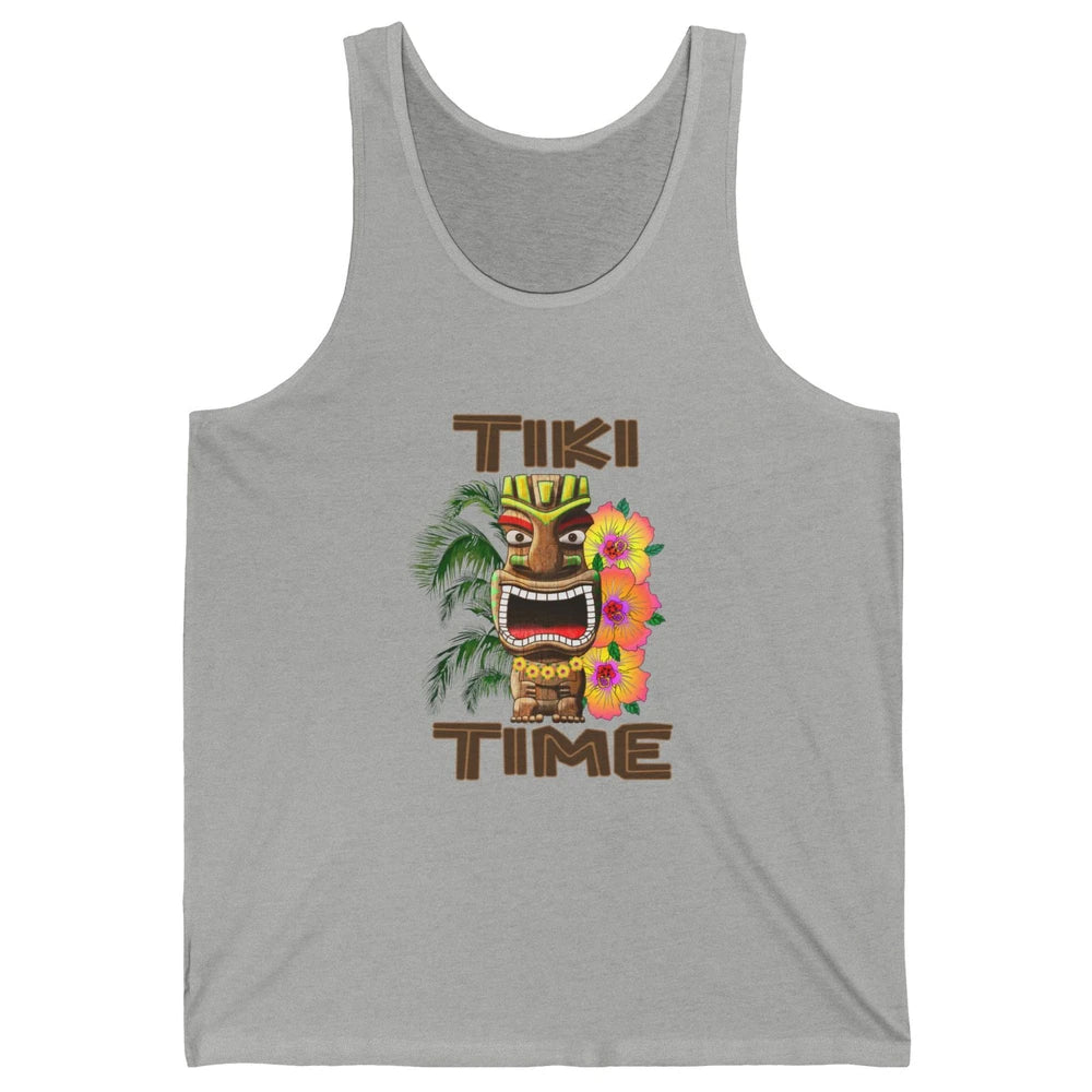 Aloha Flower Luau Tiki Time Hawaii Palm Tree Paradise Beach Unisex Jersey Tank