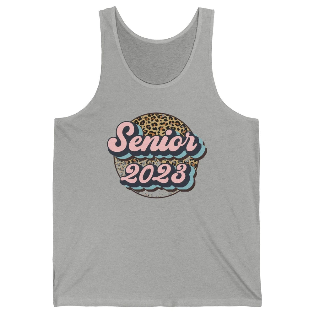 Retro Senior 2023 Leopard Back To School Western Graduation Unisex Jersey Tank