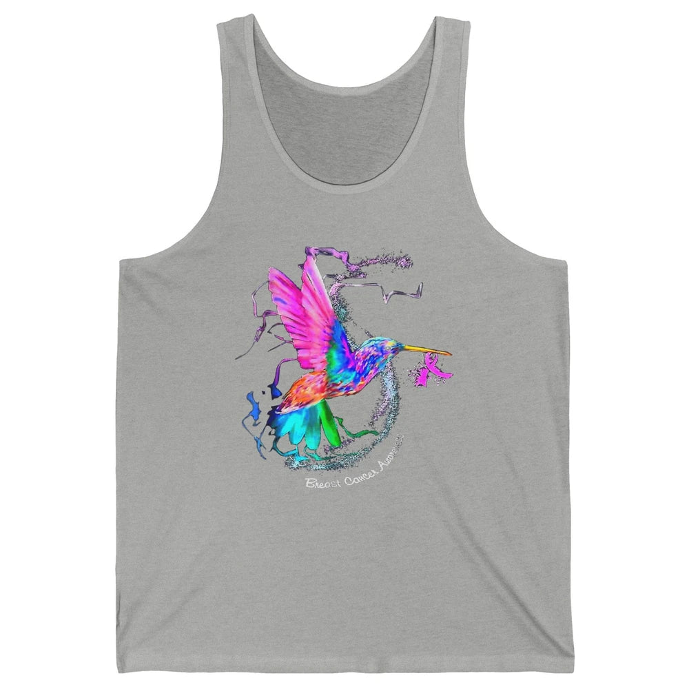 Breast Cancer Awareness Hummingbird Sunflower Pink Ribbon Unisex Jersey Tank