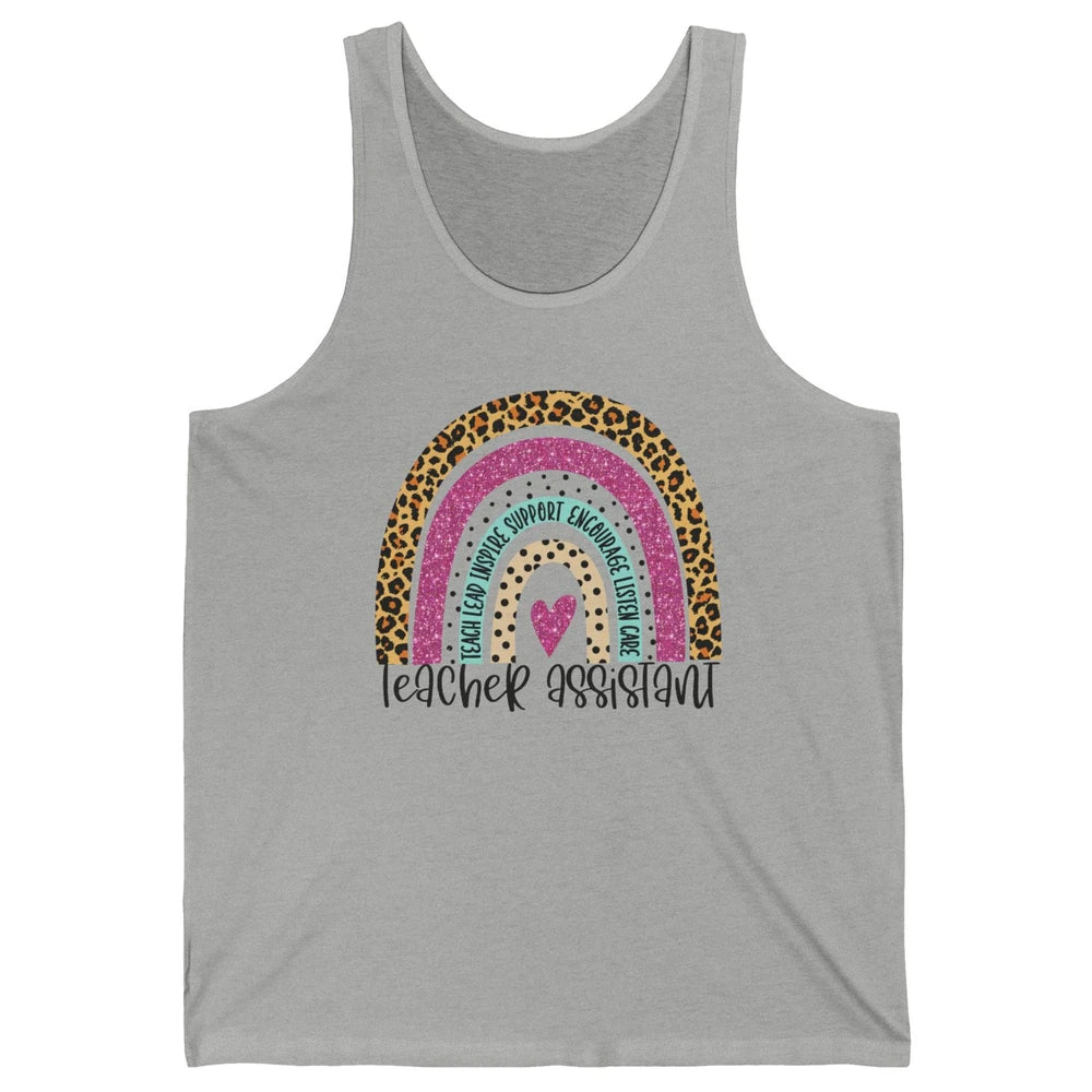 Teacher Assistant Leopard Rainbow Teacher Appreciation Gift Unisex Jersey Tank