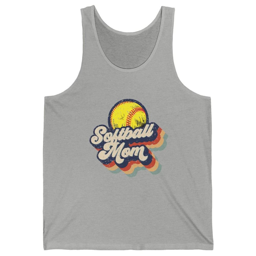 Retro Softball Mom Catcher Pitcher Mothers Softball Player Unisex Jersey Tank