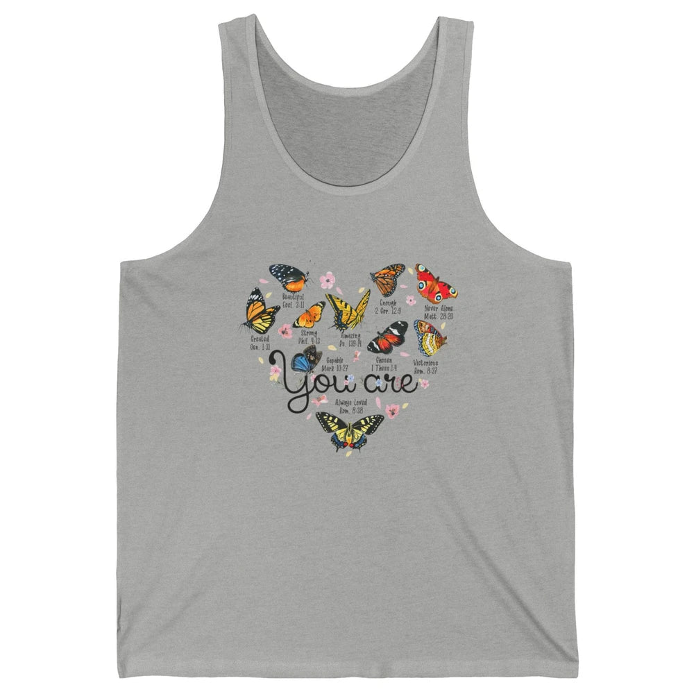 You Are Beautiful Bible Verse Butterfly Christian Jesus God Unisex Jersey Tank