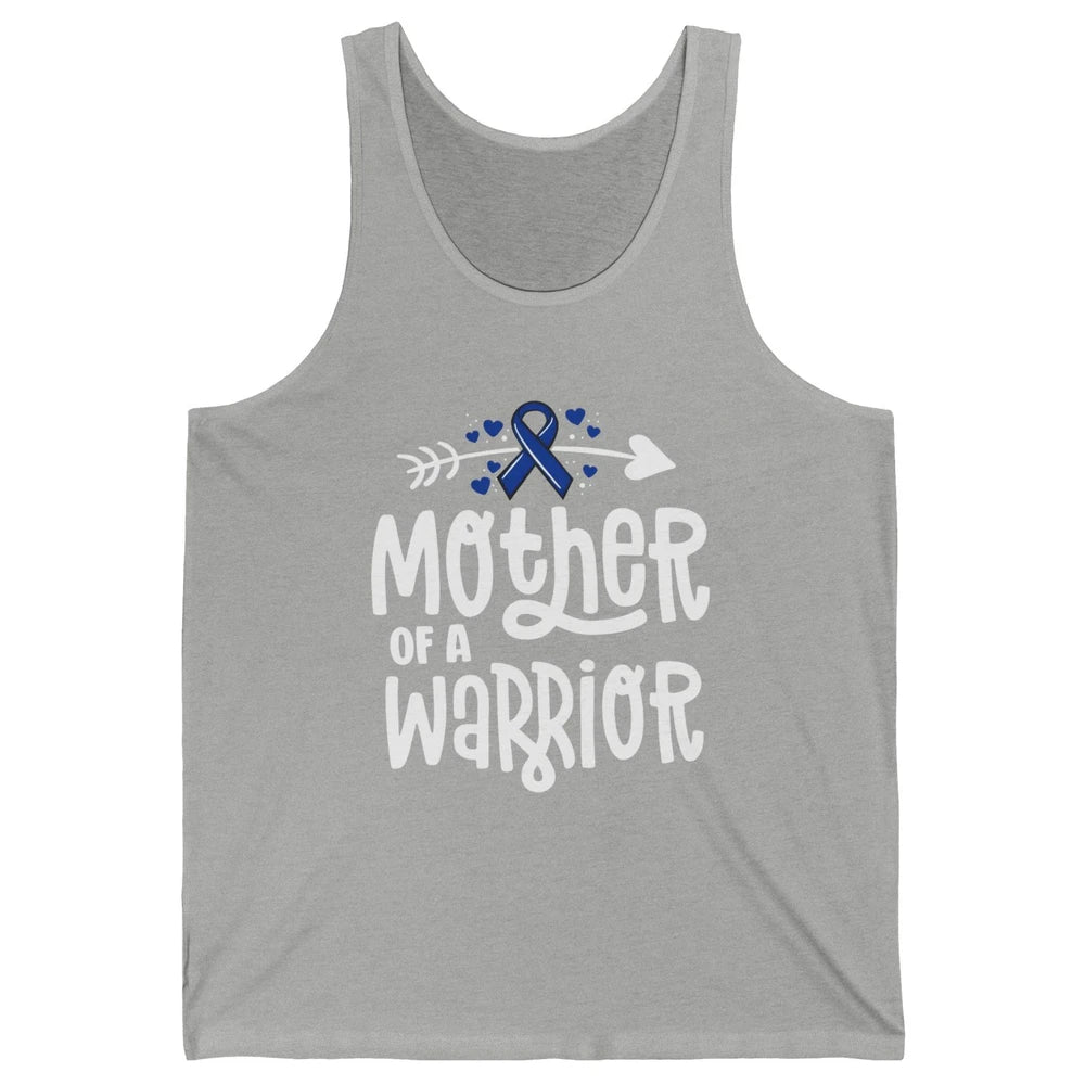 Warrior Mother Colon Cancer Colorectal Dark Blue Ribbon Unisex Jersey Tank