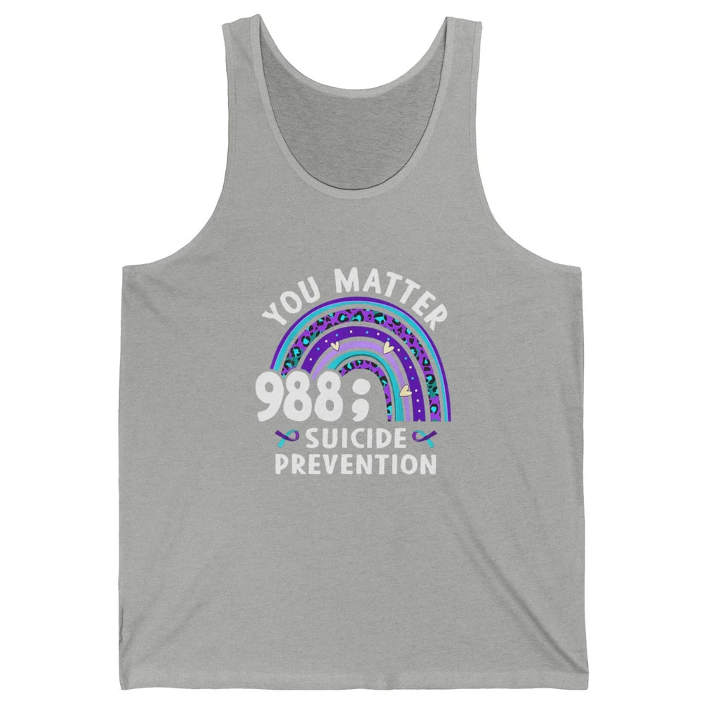 Suicide Prevention Month Hotline Semicolon Rainbow Warrior Unisex Jersey Tank